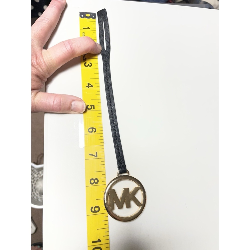 Michael‎ Kors GOLD MK Logo Replacement Leather Loop Hang Tag Bag Charm